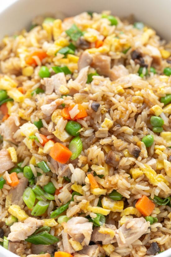 egg fried rice close up