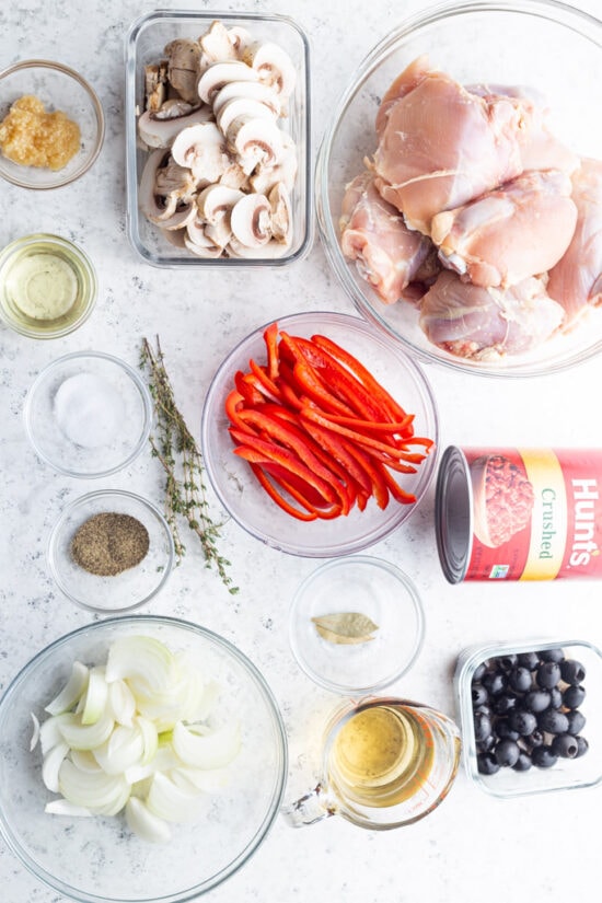 ingredients for chicken cacciatore