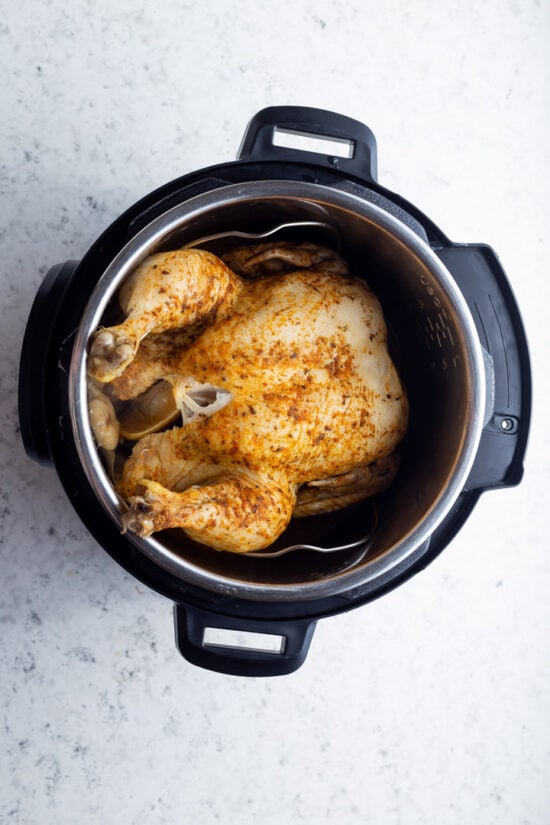 cooked chicken in pressure cooker