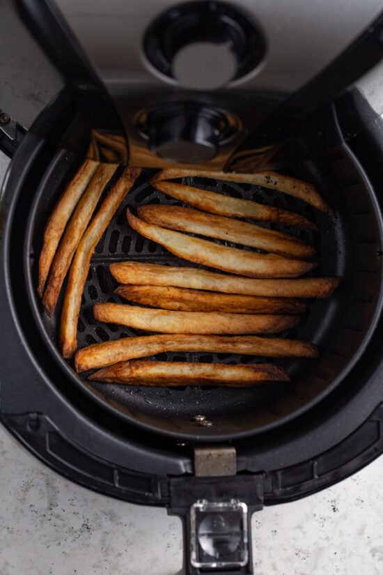 Cooked french fries in air fryer