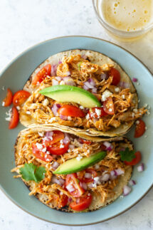 chicken tacos on a plate