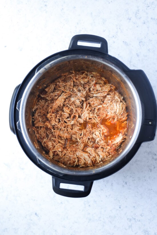 shredded cooked chicken