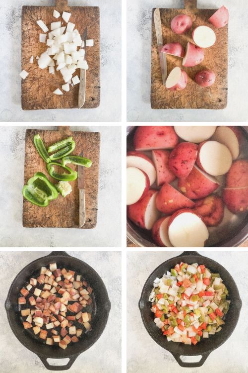 How to Make Potatoes O' Brien Collage